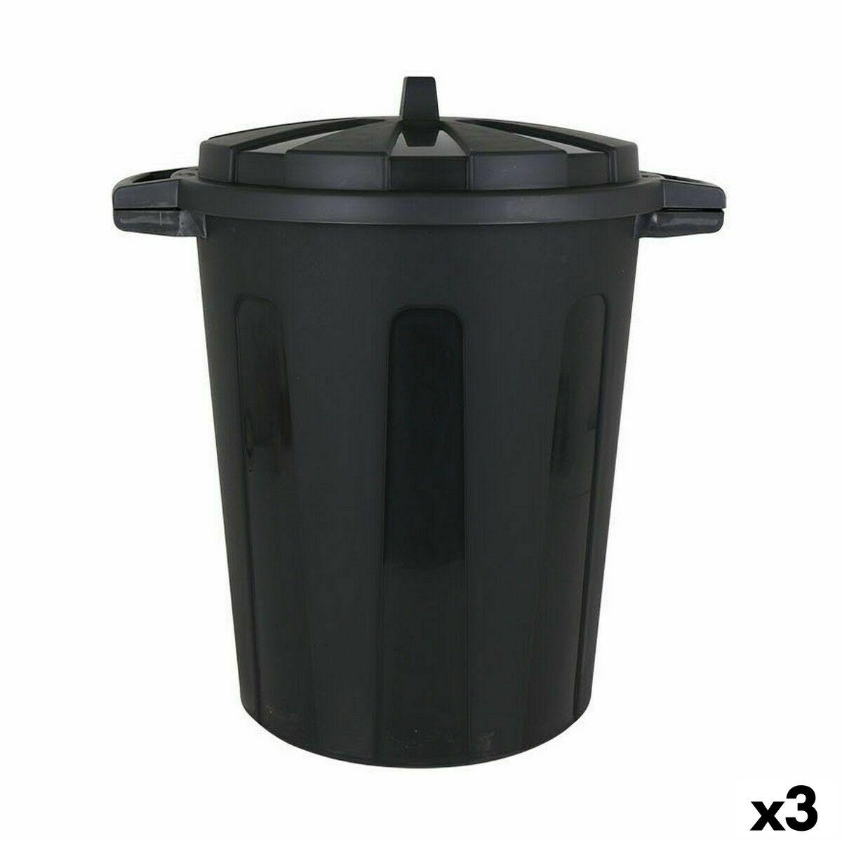 Skraldespand Dem 100 L Sort 64 x 54 x 68 cm (3 enheder)