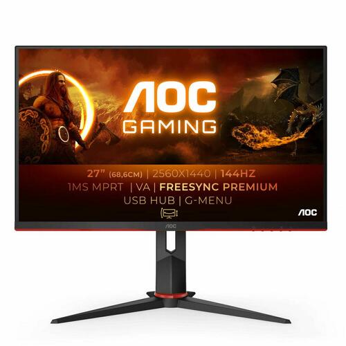 Skærm AOC Q27G2U/BK 27" QUAD HD LED 27" LED VA Flicker free 144 Hz
