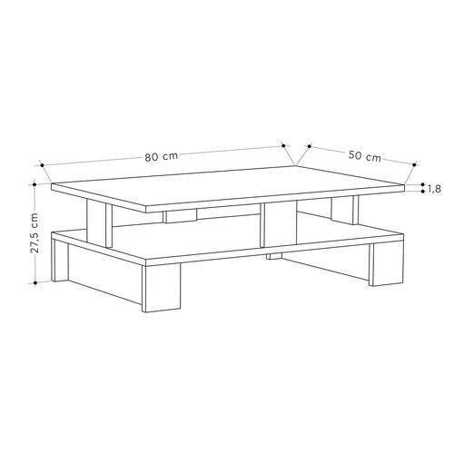 Sofabord Alexandra House Living Hrast Træ MDP 80 x 28 x 50 cm Dobbelt højde