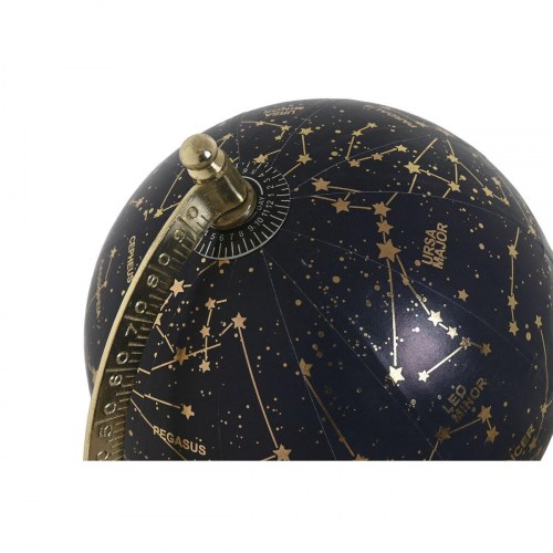 Globus - blå/guld på natur træfod, vintage 15 × 15 × 24 cm