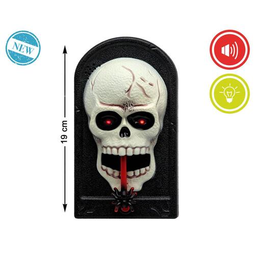 Halloween dekoration - dødningehoved vægpynt 19 cm