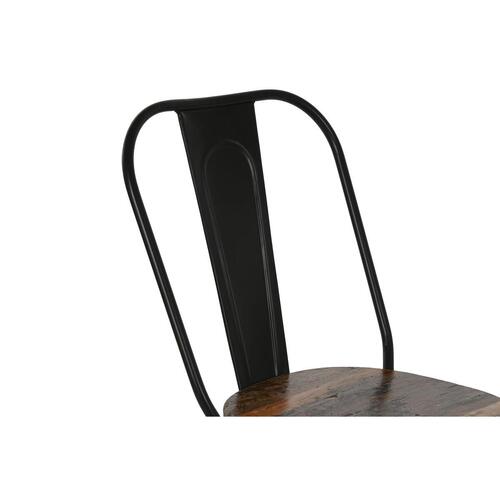 Spisebordsstol Home ESPRIT Sort Mørkebrun Træ Metal 48 x 55 x 92 cm