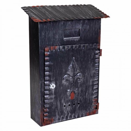 Brevkasse i jern - Alexandra House Living, sort, 11 × 37 × 27 cm