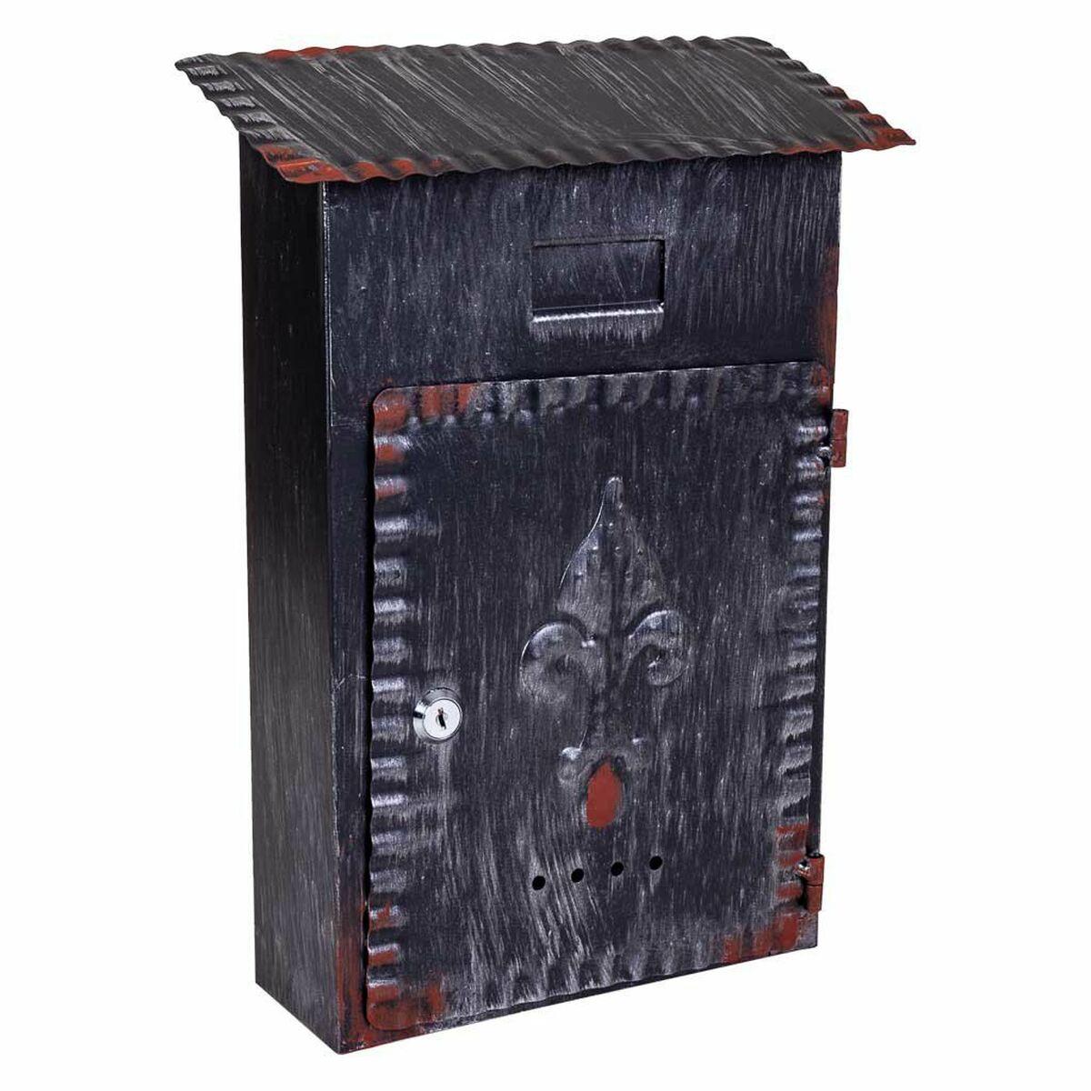 Brevkasse i jern - Alexandra House Living, sort, 11 × 37 × 27 cm