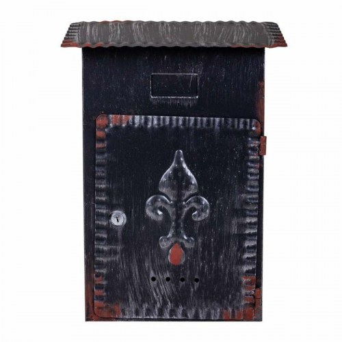 Brevkasse i jern - Alexandra House Living, sort, 11 × 37 × 27 cm