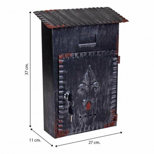 Brevkasse i jern - Alexandra House Living, sort, 11 × 37 × 27 cm