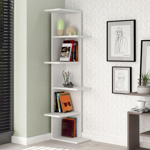 Hjørnemøbel Alexandra House Living Hvid Træ MDP 37 x 141 x 24 cm 4 Hylder