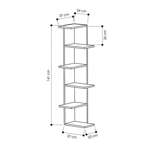Hjørnemøbel Alexandra House Living Hvid Træ MDP 37 x 141 x 24 cm 4 Hylder