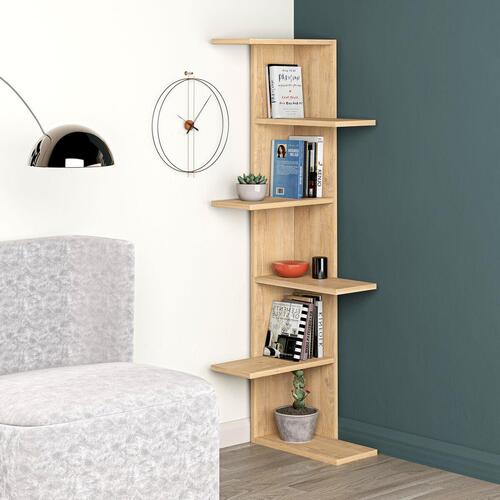 Hjørnemøbel Alexandra House Living Hrast Træ MDP 37 x 141 x 24 cm 4 Hylder