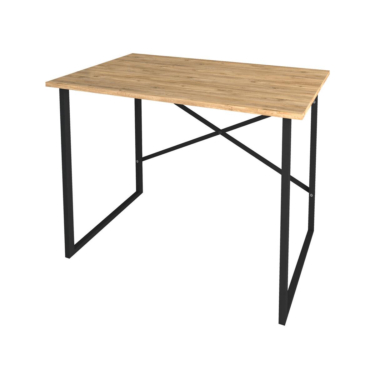 Skrivebord Alexandra House Living Sort Hrast Metal Træ Mdp 90 X 75 X 60 Cm Industriel