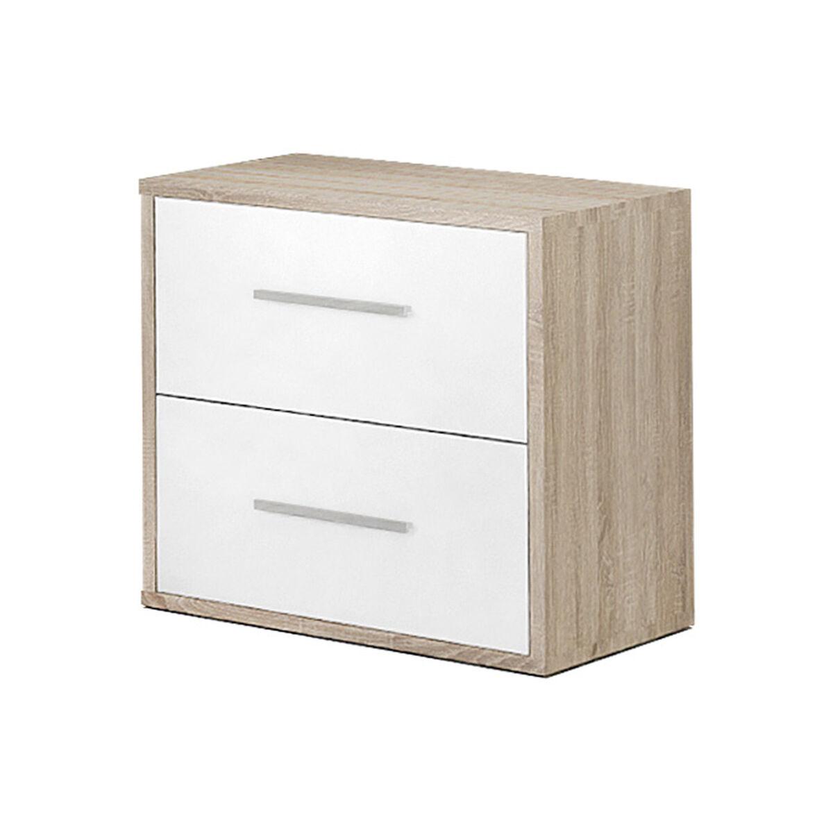 Natbord Alexandra House Living Hvid Metal Træ Mdp 40 X 41 X 28 Cm 2 Skuffer