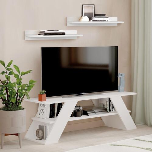 Tv-bord Alexandra House Living Diagonal Hvid 120 x 40 x 33 cm