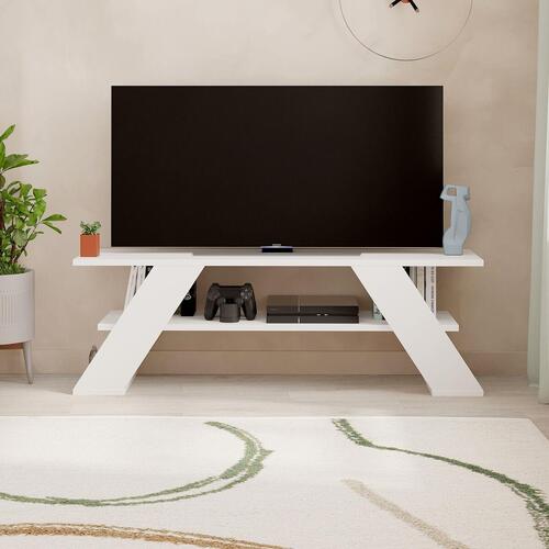 Tv-bord Alexandra House Living Diagonal Hvid 120 x 40 x 33 cm