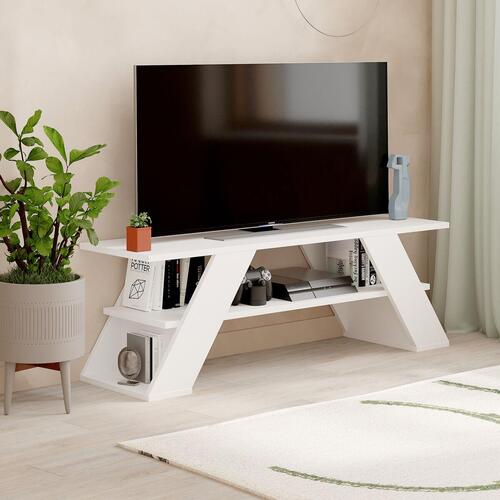 Tv-bord Alexandra House Living Diagonal Hvid 120 x 40 x 33 cm