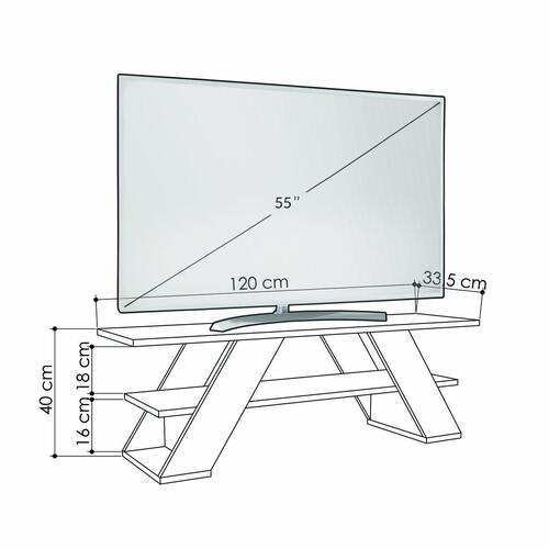 Tv-bord Alexandra House Living Diagonal Hvid 120 x 40 x 33 cm