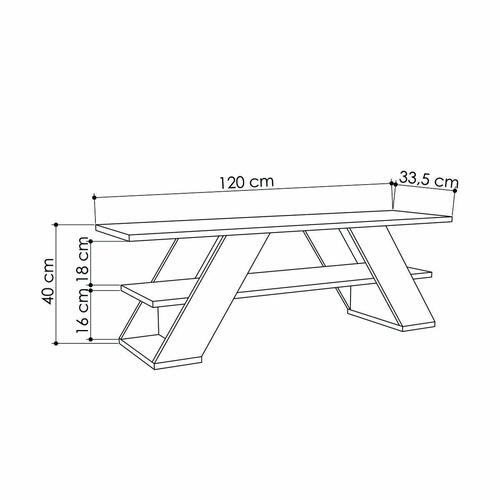Tv-bord Alexandra House Living Diagonal Hvid 120 x 40 x 33 cm