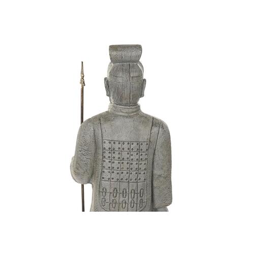 Dekorativ figur Home ESPRIT Grå Gylden Orientalsk Kriger 35 x 32 x 118 cm