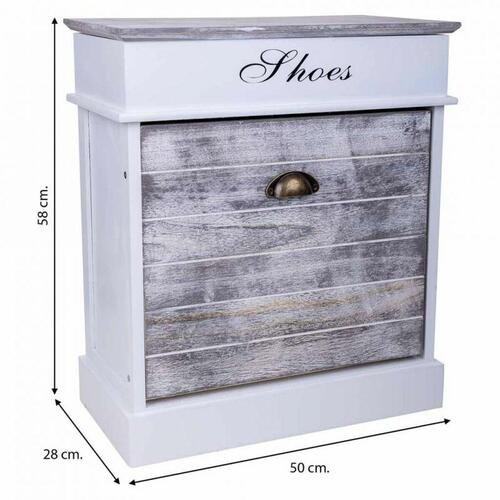 Skostativ Alexandra House Living Hvid 28 x 58 x 50 cm 1 skuffe