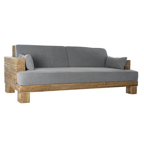 Sofa Natur Grå Polyester Aluminium Genbrugt Træ (224 x 95 x 82 cm)
