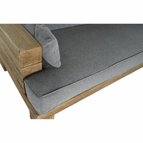 Sofa Natur Grå Polyester Aluminium Genbrugt Træ (224 x 95 x 82 cm)