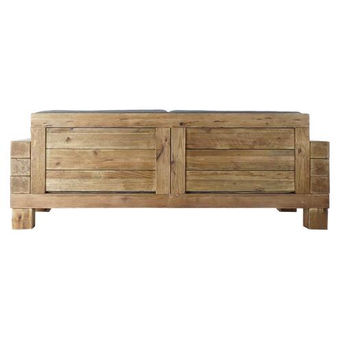 Sofa Natur Grå Polyester Aluminium Genbrugt Træ (224 x 95 x 82 cm)