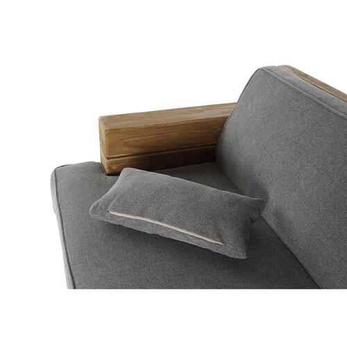 Sofa Natur Grå Polyester Aluminium Genbrugt Træ (224 x 95 x 82 cm)