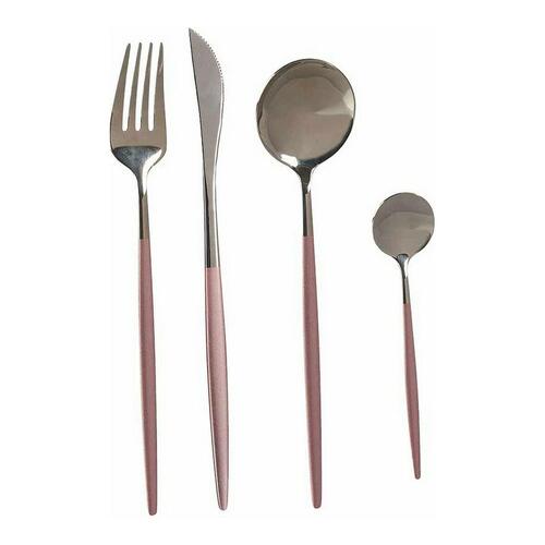 Bestik Sæt Sølvfarvet Pink Rustfrit stål (8 stk)