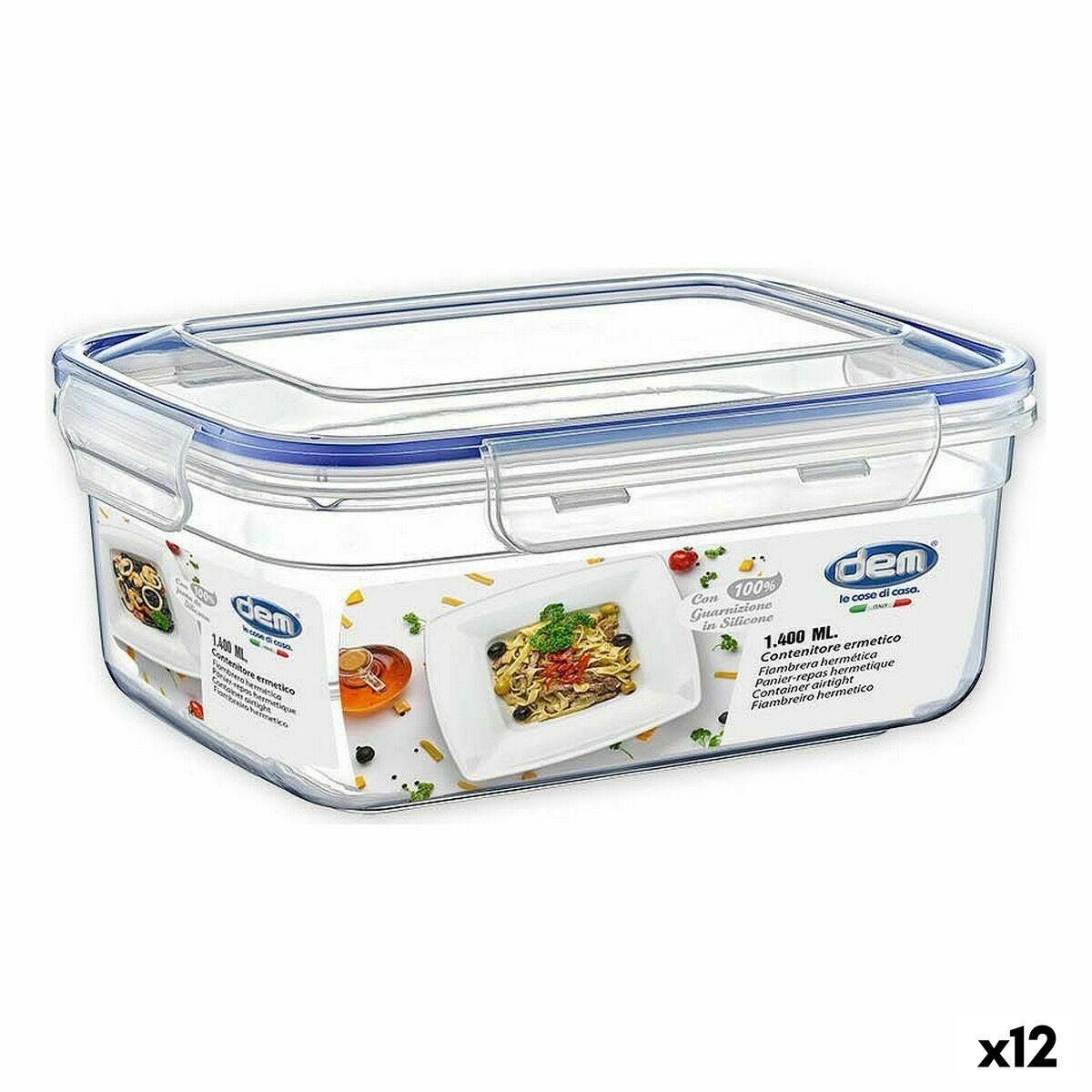 Hermetisk Madkasse Dem Rektangulær 1 4 L 20 X 15 X 9 Cm 12 Enheder
