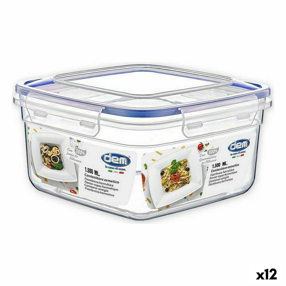Hermetisk Madkasse Dem 1 5 L 18 X 18 X 10 Cm 12 Enheder