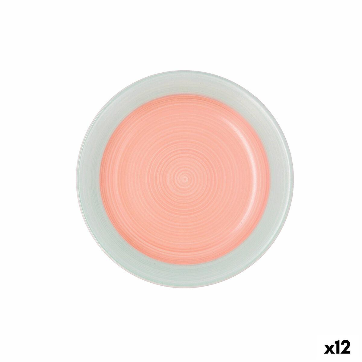 Desserttallerken Quid Kaleido Grøn Koral Keramik 19 cm (12 enheder)