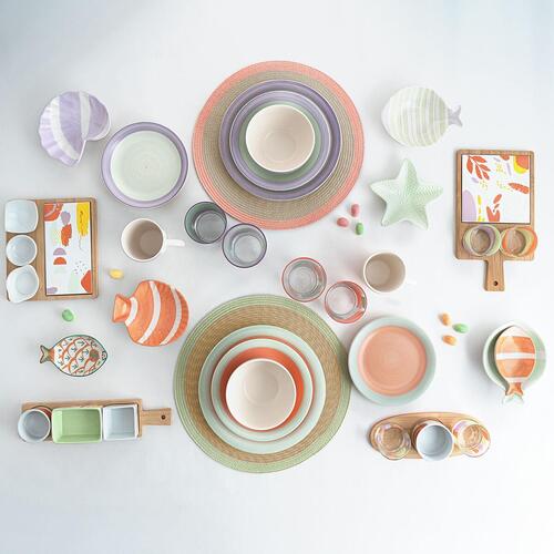 Desserttallerken Quid Kaleido Grøn Koral Keramik 19 cm (12 enheder)