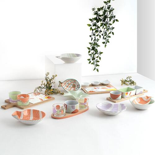 Desserttallerken Quid Kaleido Grøn Koral Keramik 19 cm (12 enheder)