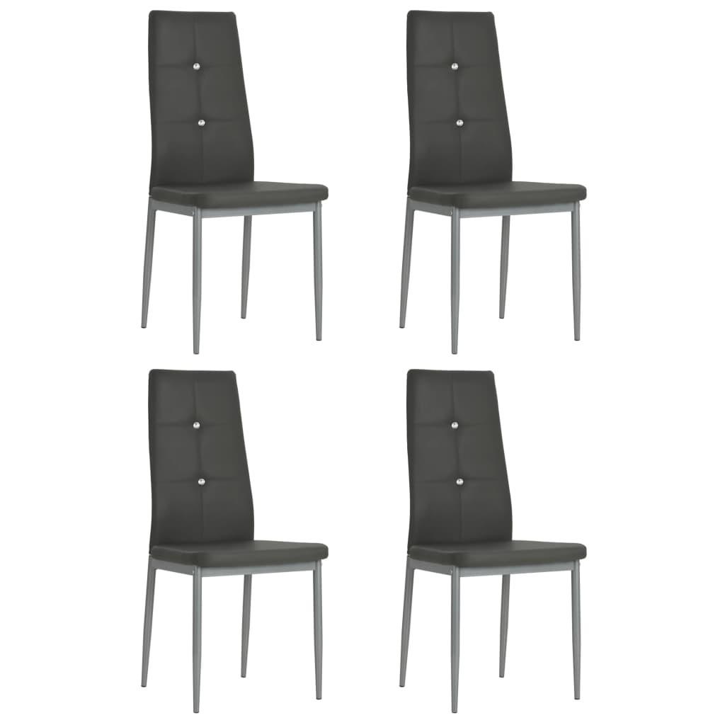 Spisebordsstole 4 stk. kunstlæder grå