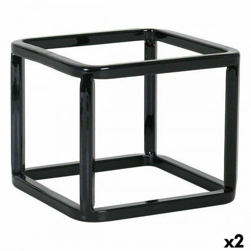 Inde multibrug køkkenkurv i metal, 12 × 12 × 10 cm, 2-pak (sort)
