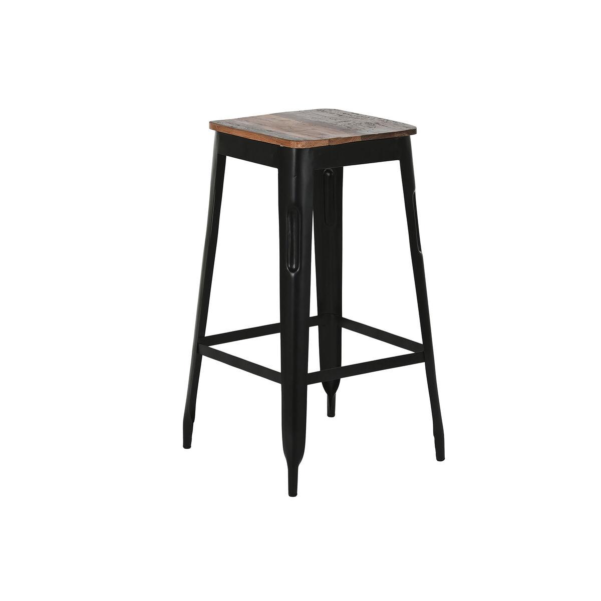 Taburet Home Esprit Brun Sort Træ Metal 34 X 33 X 77 Cm