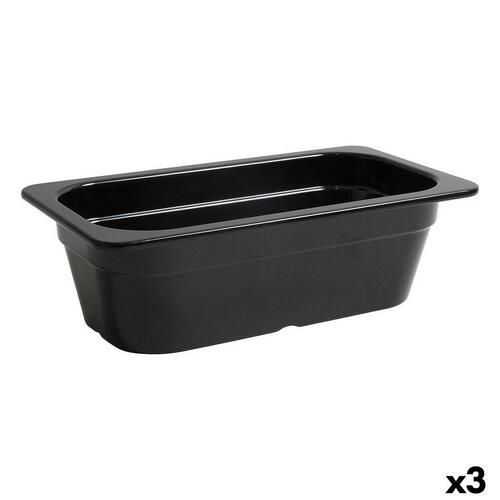 Inde serveringsfad / køkkenbakke - sort 32,5 × 17,6 × 10 cm (3-pak)