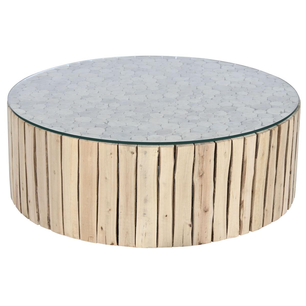 Sofabord Home ESPRIT Natur Krystal Eucalyptus 90 x 90 x 30 cm