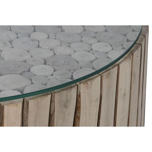Sofabord Home ESPRIT Natur Krystal Eucalyptus 90 x 90 x 30 cm