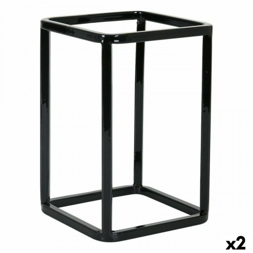 Inde multibrug køkkenkurv/holder i metal - sort, 12 × 12 × 18 cm (2 stk.)