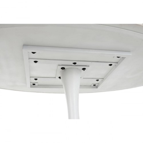 Spisebord - hvid metal og marmor, 180 × 100 cm