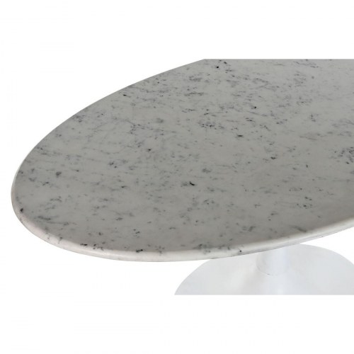 Spisebord - hvid metal og marmor, 180 × 100 cm
