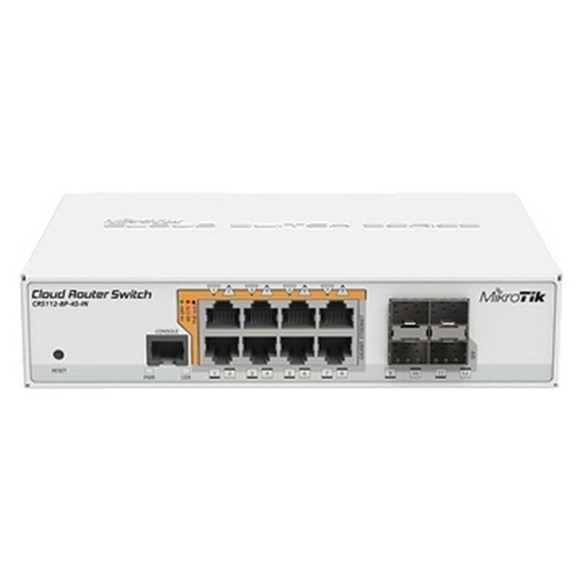 Switch Mikrotik Crs112 8p 4s In 16 Mb 128 Mb Ram Hvid