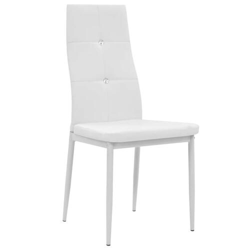 Spisebordsstole 2 stk. kunstlæder hvid