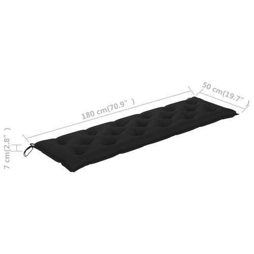 Hynde til havebænk 180x50x7 cm oxfordstof sort (OUTLET A)