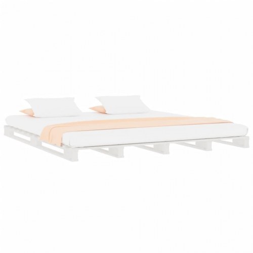 Palleseng 200 x 200 cm i massivt fyrretræ - hvid
