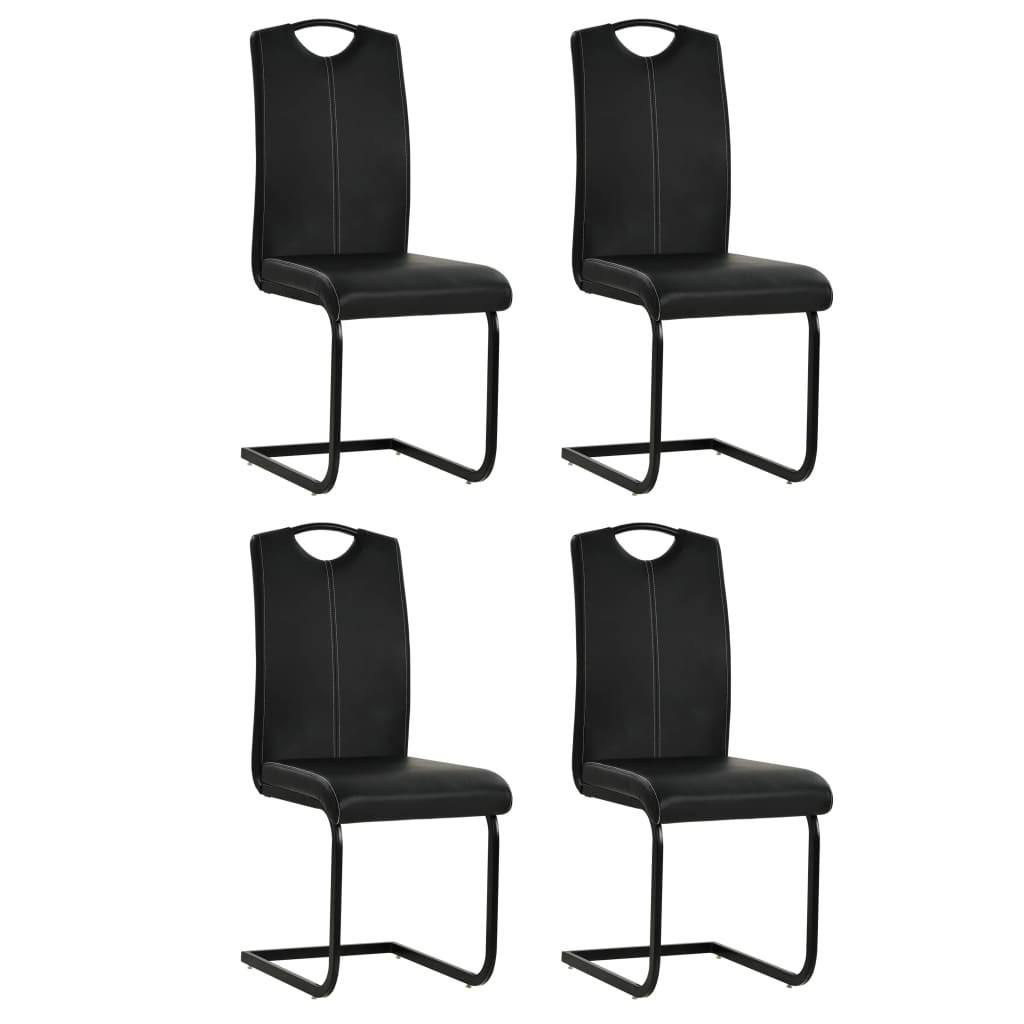 Spisebordsstole med cantilever 4 stk. kunstlæder sort