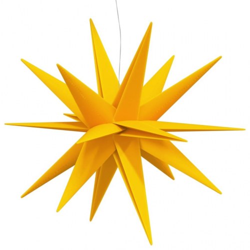 Julestjerne med LED-lys foldbar 77 x 100 cm - gul