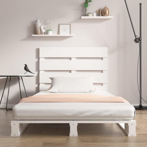 Sengeramme uden madras 90x200 cm massivt fyrretræ hvid