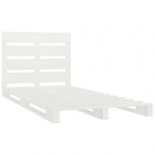 Sengeramme uden madras 90x200 cm massivt fyrretræ hvid