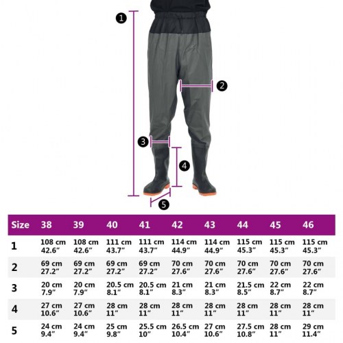 Waist waders med støvler str. 38 mørkegrøn